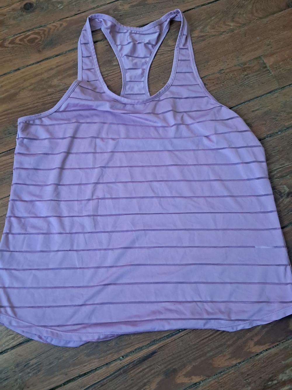 Lilac Striped Racerback Tank Top - Women